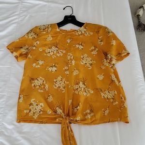 Yellow Tie Front Shirt